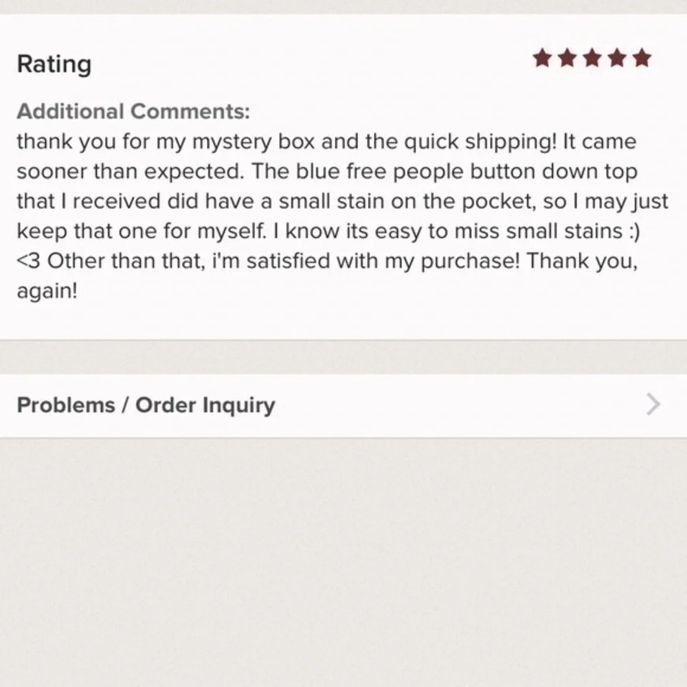 MYSTERY BOX 5 STAR REVIEWS